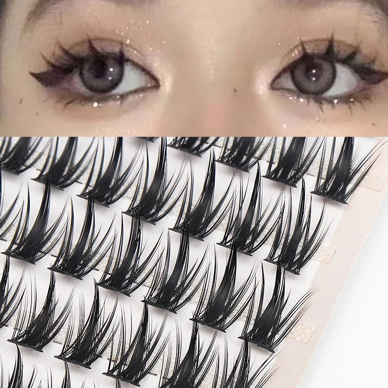 DIY Lashes 10 rows Cluster Eyelashes Fake Eyelashes Manga Eye Cluster Eyelashes at home Long Thick Makeup Wholesale Extension