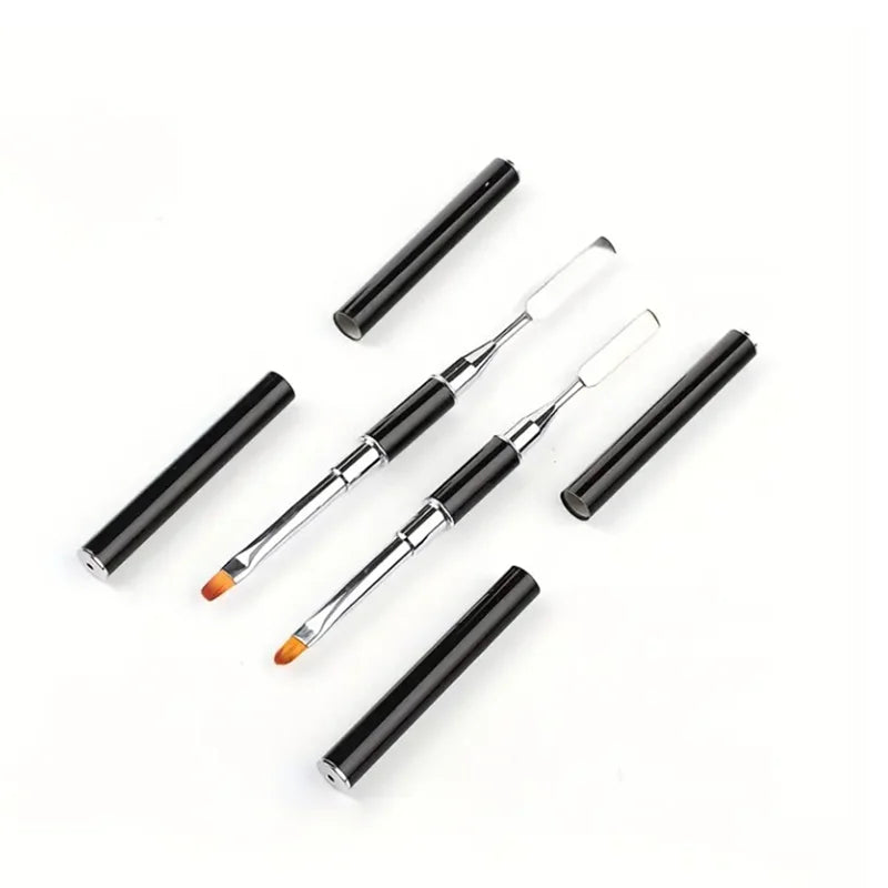 New Gel Brush & Picker 2 in 1 Design Nail Brush and Spatula Gel Nail Brush Tool for Acrylic Nails Extension Gel
