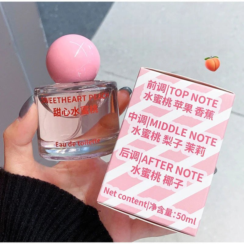 Sweet Fruity Women Perfume Fresh Peach And Citrus Lemon Fragrance Orange Blossom And Lily Charming Lucky Eau De Toilette Spray