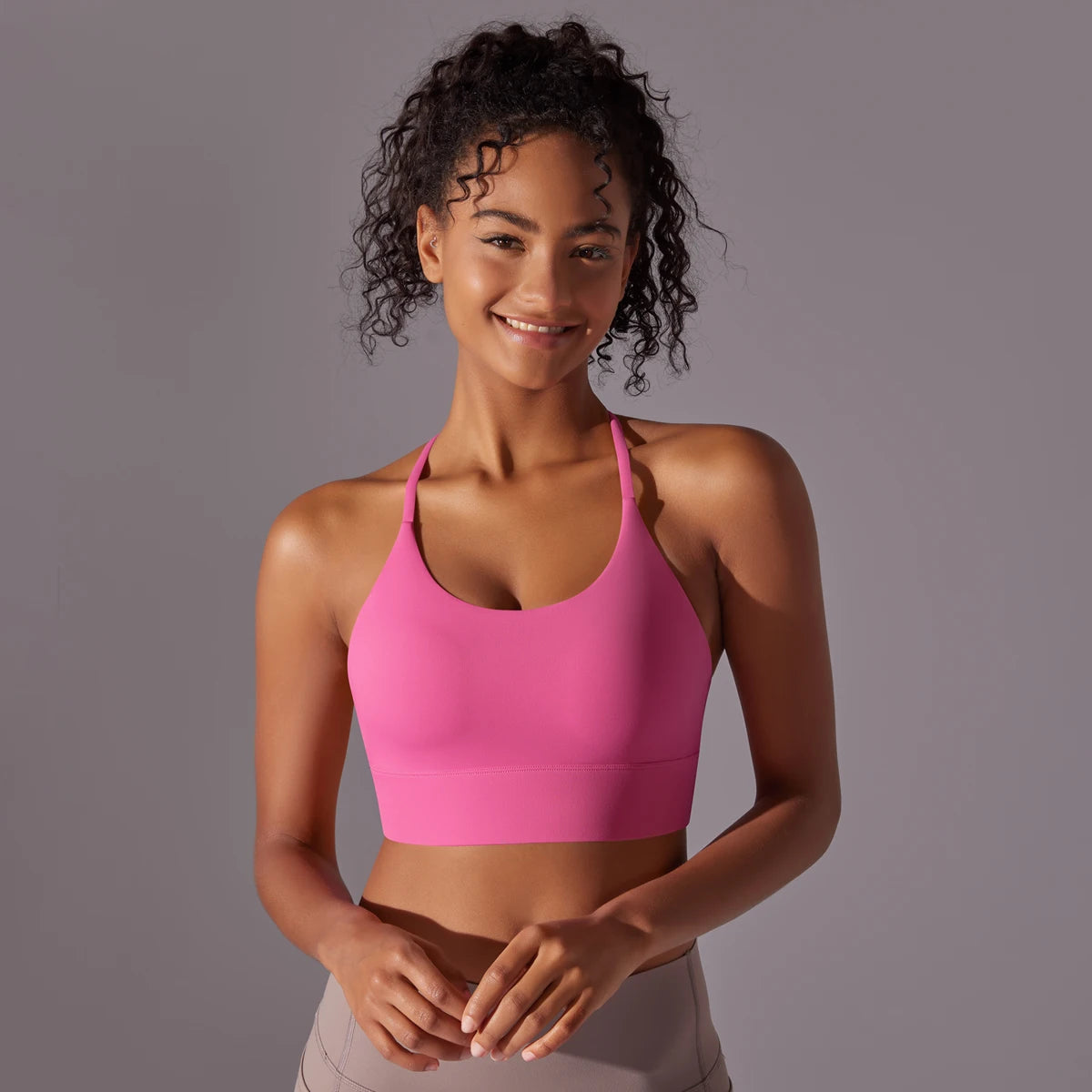 Sport Bra Soft Backless Sexy Women Fitness Bra Tights Yoga Vest High Strength Shockproof Gym Sports Top Push Up With Chest Pad