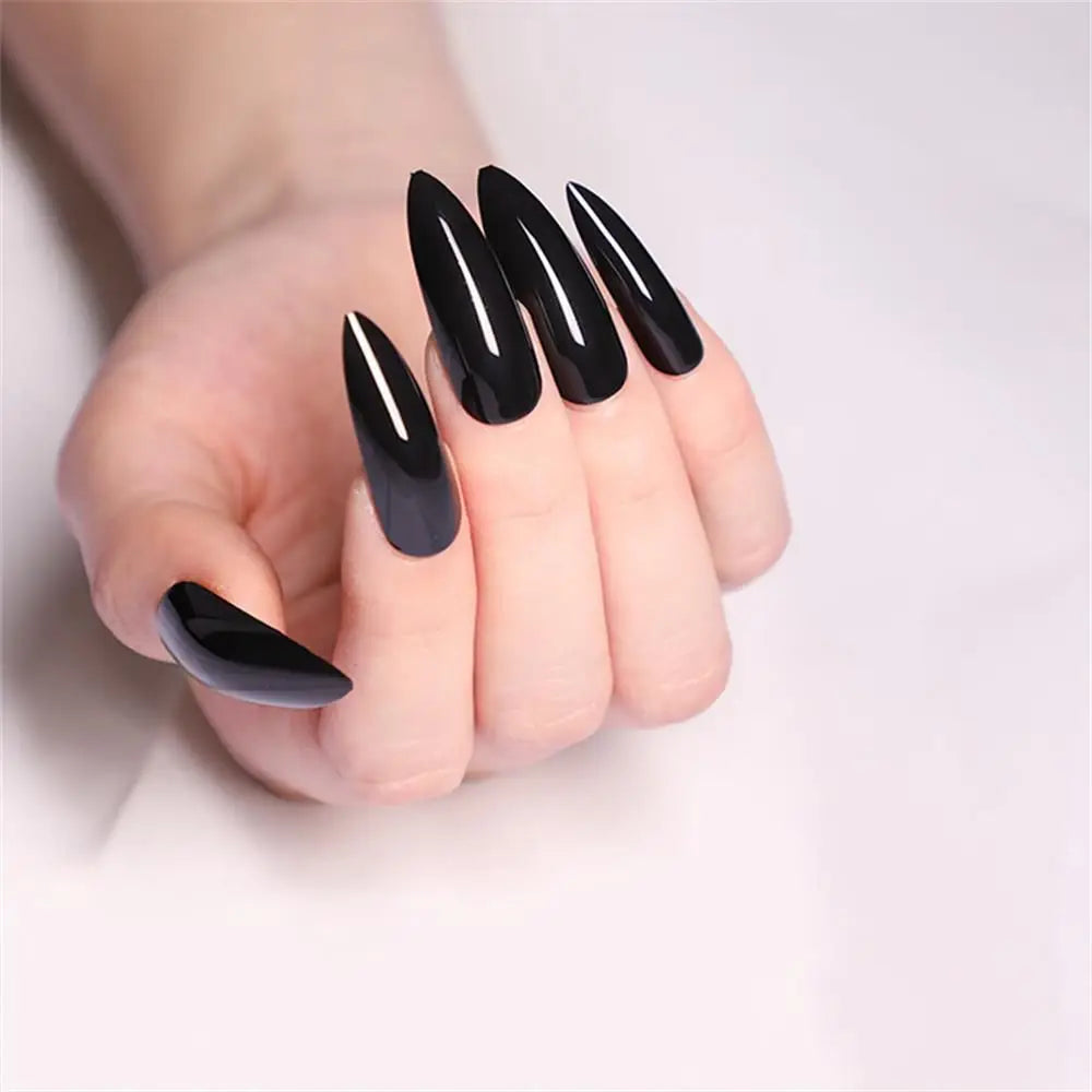 24Pcs Detachable Acrylic False Nails Press On Nail Cute Cherry French Almond Wearable Artificial Fake Nails Full Cover Nail Tips