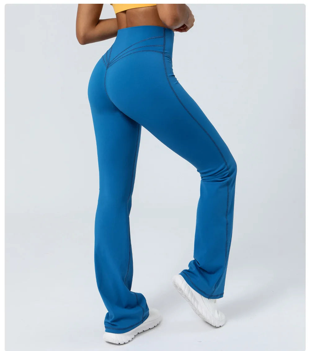 Flared Pant Yoga Pants Naked High Waisted Cinching Hip Lifting Sports Leggings Running Fitness Elastic Bell Bottom Pants Women