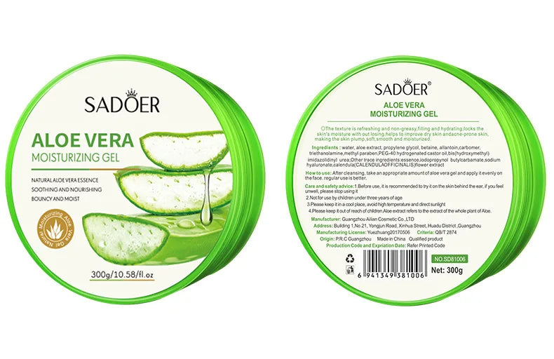 300g SADOER Aloe Vera Gel Creams Moisturizing Brightening Nourishing Firming Hydrating Face Cream Facial Skin Care Products