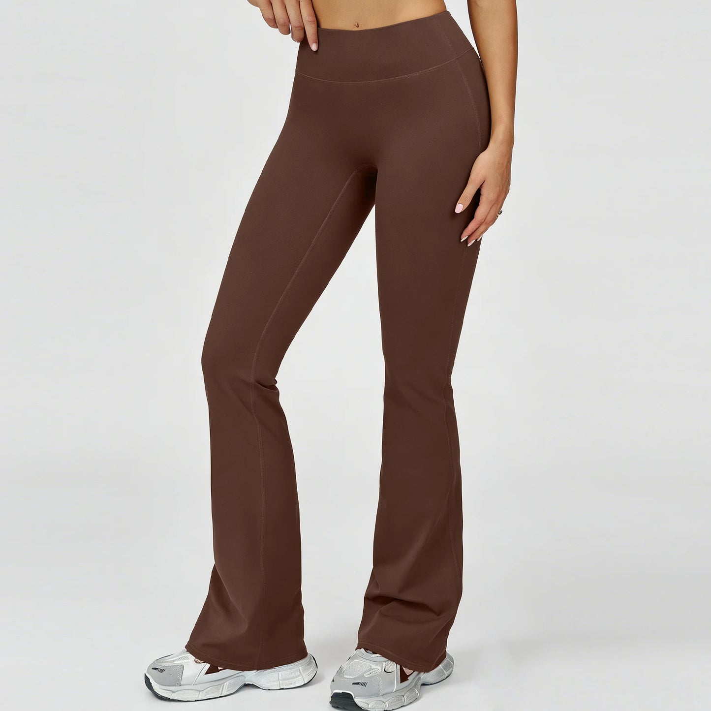 Women's Slightly Flared Yoga Pants GYM Hip-lifting Leggings High-waisted Fitness Breathable Antibacterial Sports Workout Pants