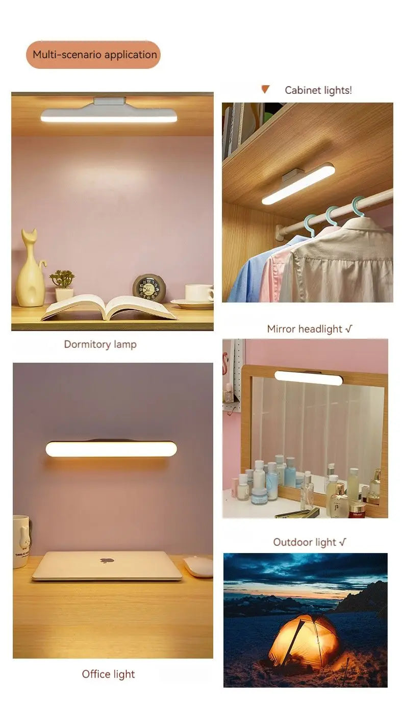 LED Makeup Lamp Light USB Eye Protection Rechargeable Portable Hanging Magnetic Lamp Touch Switch Mirror Light Selfie Light