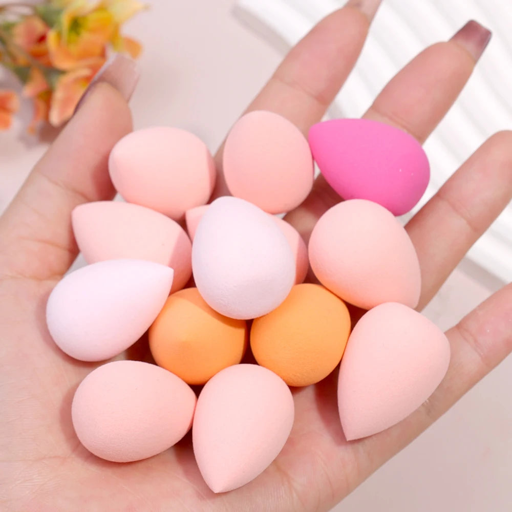 100pcs Cosmetic Puff for Blending Foundation Powder Mini Makeup Sponge Dry Wet Use Face Puffs Powder Eggs Gourd Water Drop Tool
