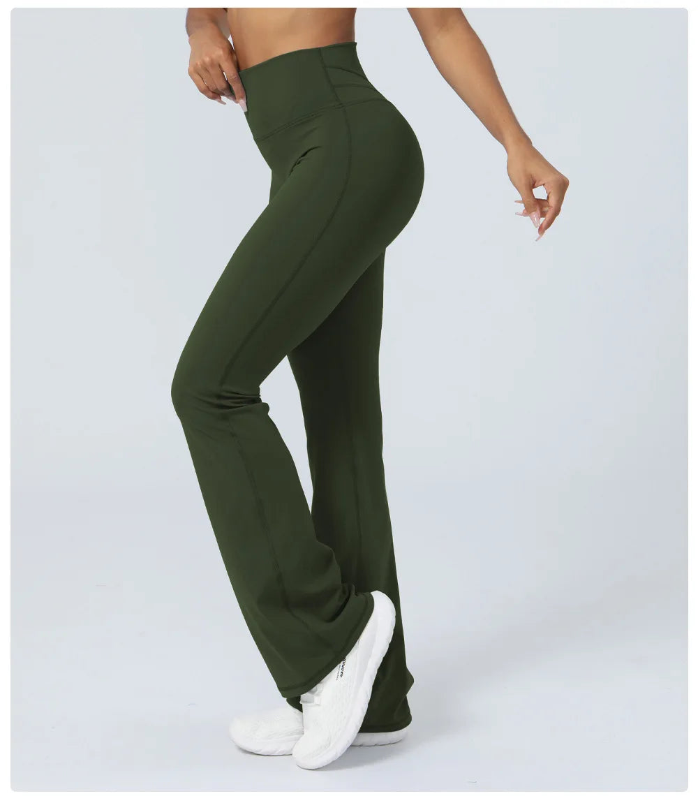 Flared Pant Yoga Pants Naked High Waisted Cinching Hip Lifting Sports Leggings Running Fitness Elastic Bell Bottom Pants Women