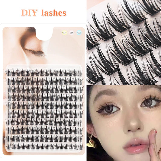 DIY Lashes 10 rows Cluster Eyelashes Fake Eyelashes Manga Eye Cluster Eyelashes at home Long Thick Makeup Wholesale Extension