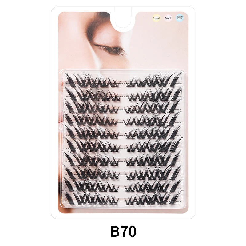 DIY Lashes 10 rows Cluster Eyelashes Fake Eyelashes Manga Eye Cluster Eyelashes at home Long Thick Makeup Wholesale Extension