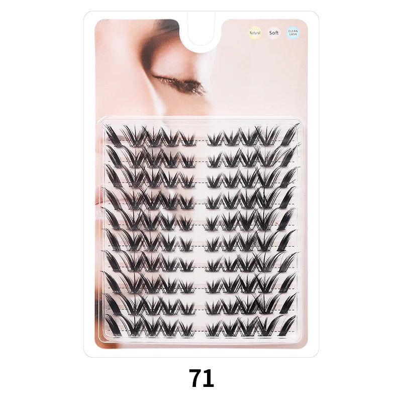 DIY Lashes 10 rows Cluster Eyelashes Fake Eyelashes Manga Eye Cluster Eyelashes at home Long Thick Makeup Wholesale Extension