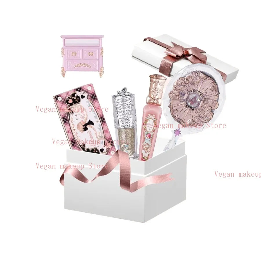 Flower Knows Makeup Set Eye Shadow Lipstick Swan Liquid Eyeshadow Hand Mirrors Hairpin Brush Gift Box For Girlfriend