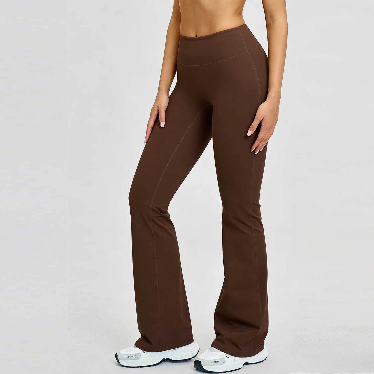 Women's Slightly Flared Yoga Pants GYM Hip-lifting Leggings High-waisted Fitness Breathable Antibacterial Sports Workout Pants