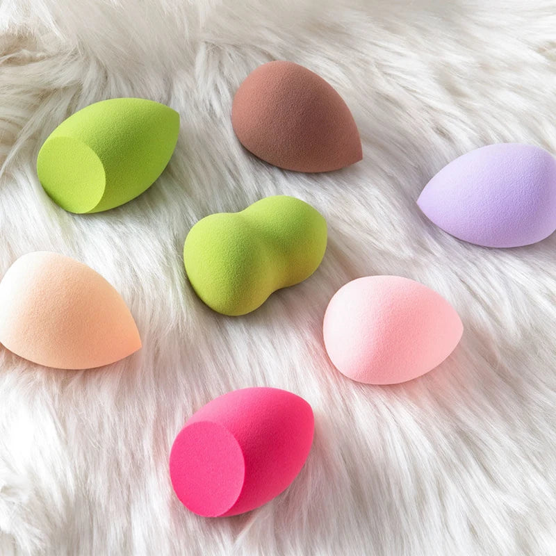 100pcs Cosmetic Puff for Blending Foundation Powder Mini Makeup Sponge Dry Wet Use Face Puffs Powder Eggs Gourd Water Drop Tool