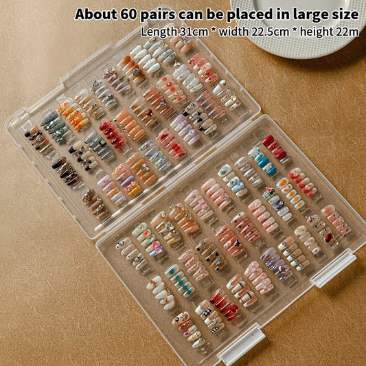 Nail Wearing Nail With Large Capacity Storage Box Dust-proof Transparent Convenient Color Card Nail Plate Display
