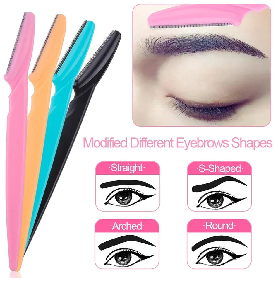3/10Pcs  Eye Brow Epilation Hair Removal Cutters Safety Knife Makeup Scraper Eyebrow Trimmer Blade Women Face Shaver Portable
