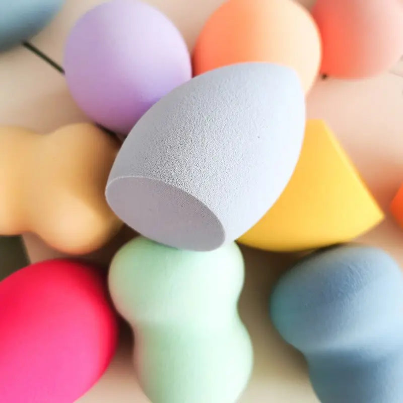 100pcs Cosmetic Puff for Blending Foundation Powder Mini Makeup Sponge Dry Wet Use Face Puffs Powder Eggs Gourd Water Drop Tool