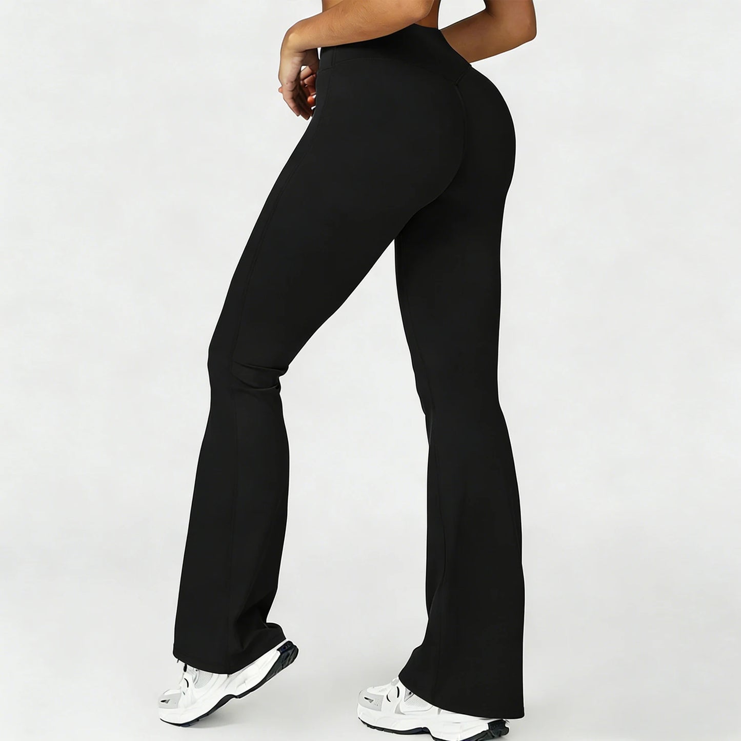 Women's Slightly Flared Yoga Pants GYM Hip-lifting Leggings High-waisted Fitness Breathable Antibacterial Sports Workout Pants