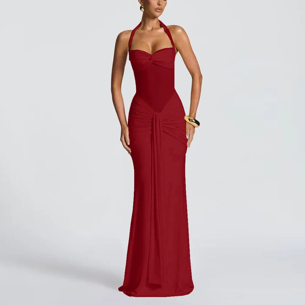 Giyu Sexy Evening Club Party Dresses 2025 Women Summer See Through Mesh Maxi Long Dress Bodycon Draped Ruched Mermaid Robe