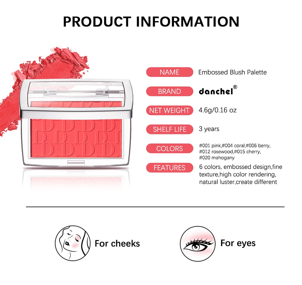 Face Blusher Matte Natural Cheek Tint Brighten Face Pink Red Face Contouring Cosmetics Blush Powder Soft Female Makeup