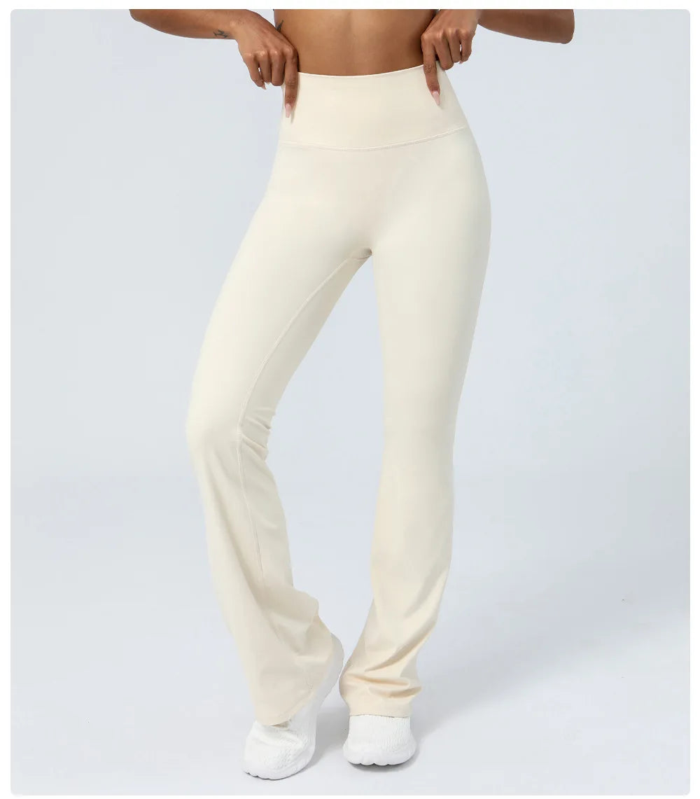 Flared Pant Yoga Pants Naked High Waisted Cinching Hip Lifting Sports Leggings Running Fitness Elastic Bell Bottom Pants Women