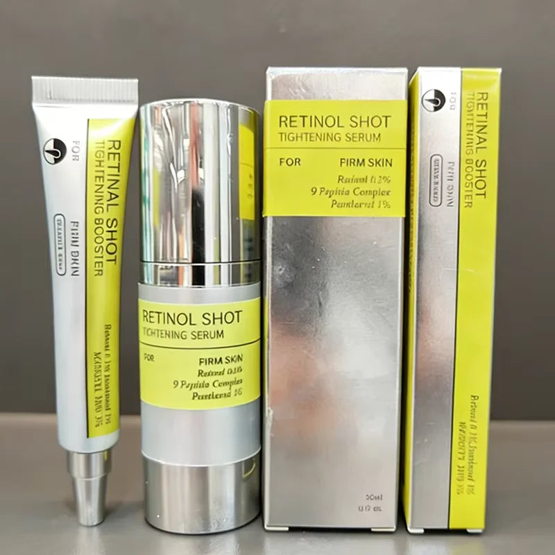 Retinol Panthenol 1% Eye Cream & Essence Set, Vitamin C Moisturizing Firming Eye Care, For Dark Circles Fine Lines Daily Use
