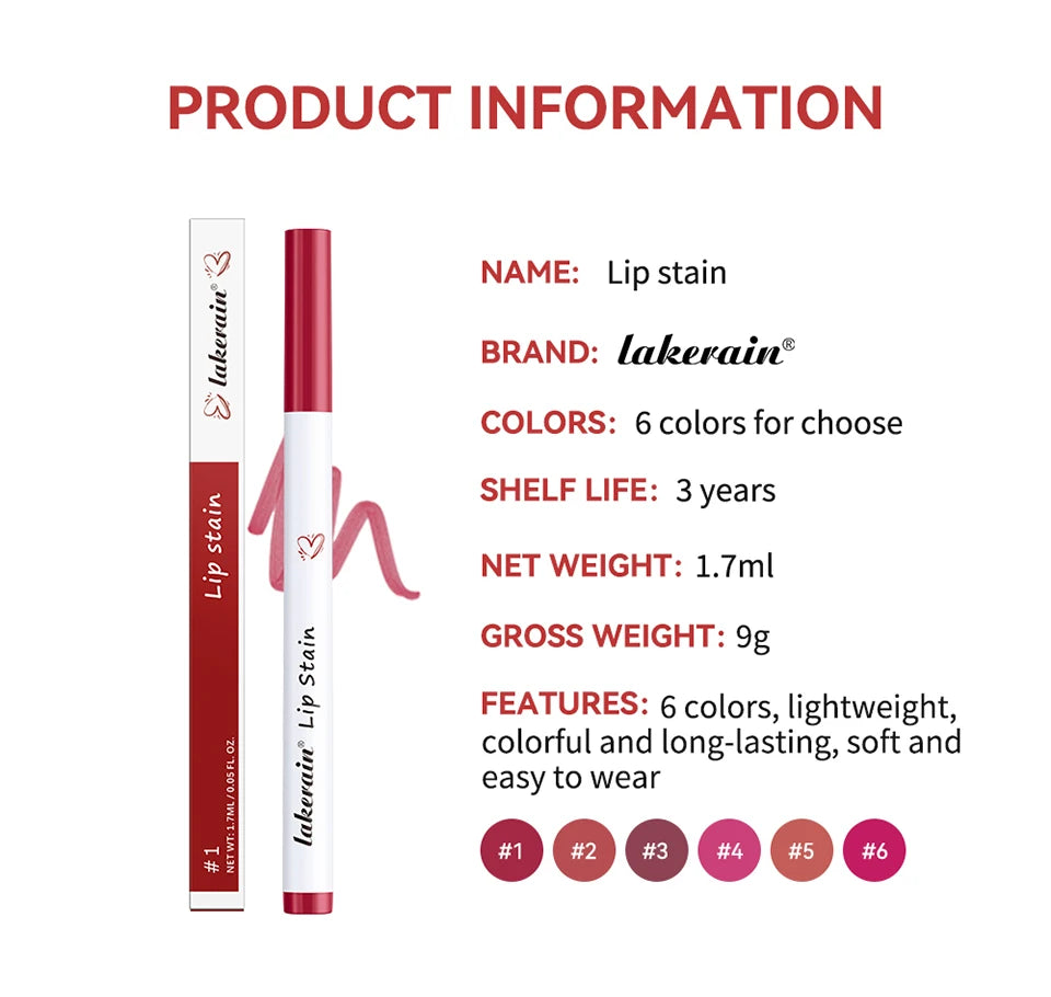 Long-lasting Lip Contour Lip Stain 2 In 1 Smudge-proof Lip Liner Pencil Ultra Pigmented Dual-Sided Design Non-Stick Cup Makeup