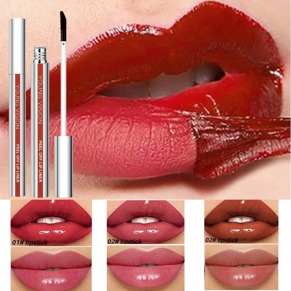 YOUNG VISION Tear-Off Lip Liner Peel-Off Lip Liner Matte Smudge-Free Hook & Loop Lip Pencil Makeup Pencil 3 color