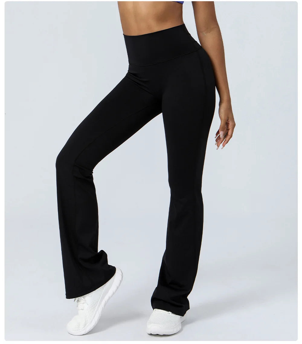 Flared Pant Yoga Pants Naked High Waisted Cinching Hip Lifting Sports Leggings Running Fitness Elastic Bell Bottom Pants Women