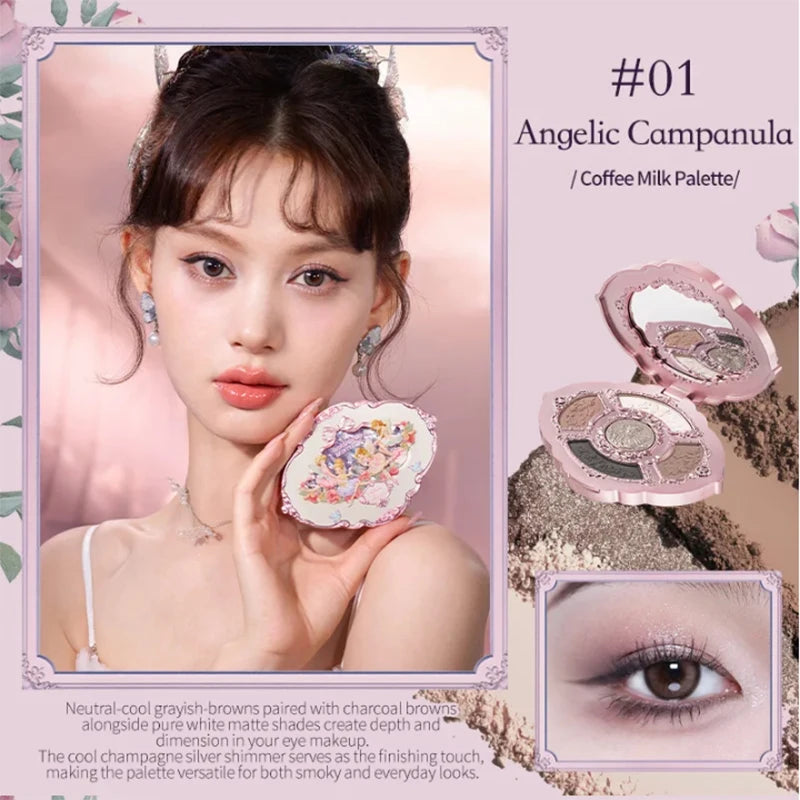 Flower Knows Makeup Set Eye Shadow Lipstick Swan Liquid Eyeshadow Hand Mirrors Hairpin Brush Gift Box For Girlfriend