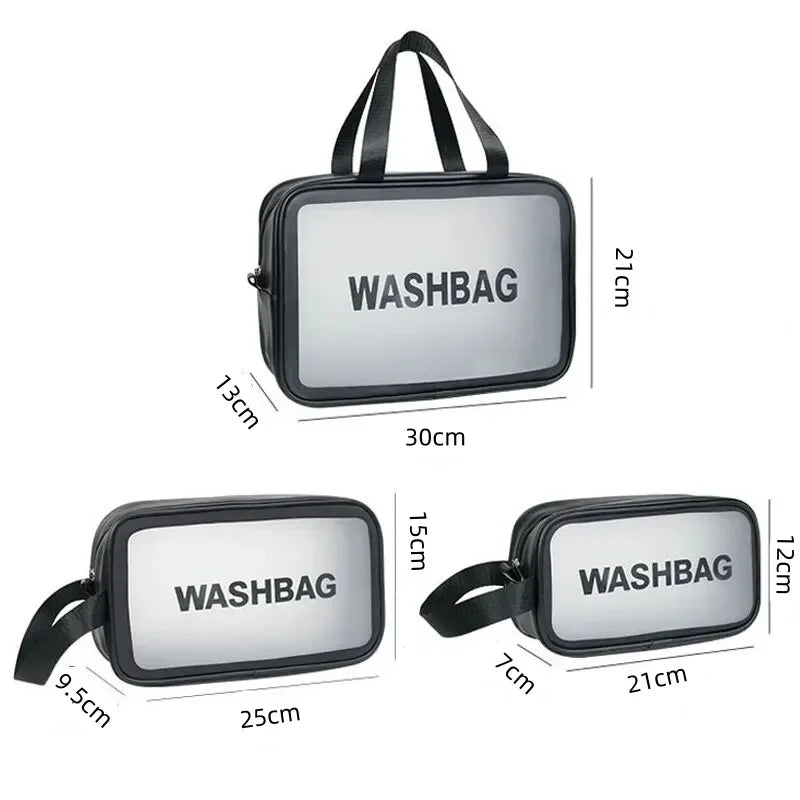 Black Cosmetic Bags Waterproof Make Up Storage Handbags Portable Travel Toiletries Storage Bag Seaside Tote Women's Cosmetic Bag