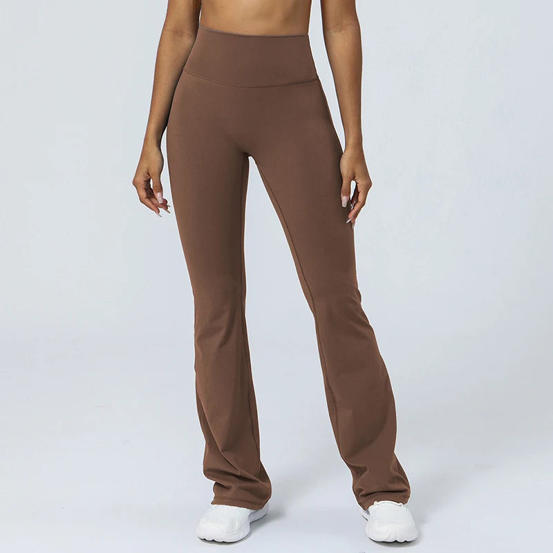 Flared Pant Yoga Pants Naked High Waisted Cinching Hip Lifting Sports Leggings Running Fitness Elastic Bell Bottom Pants Women
