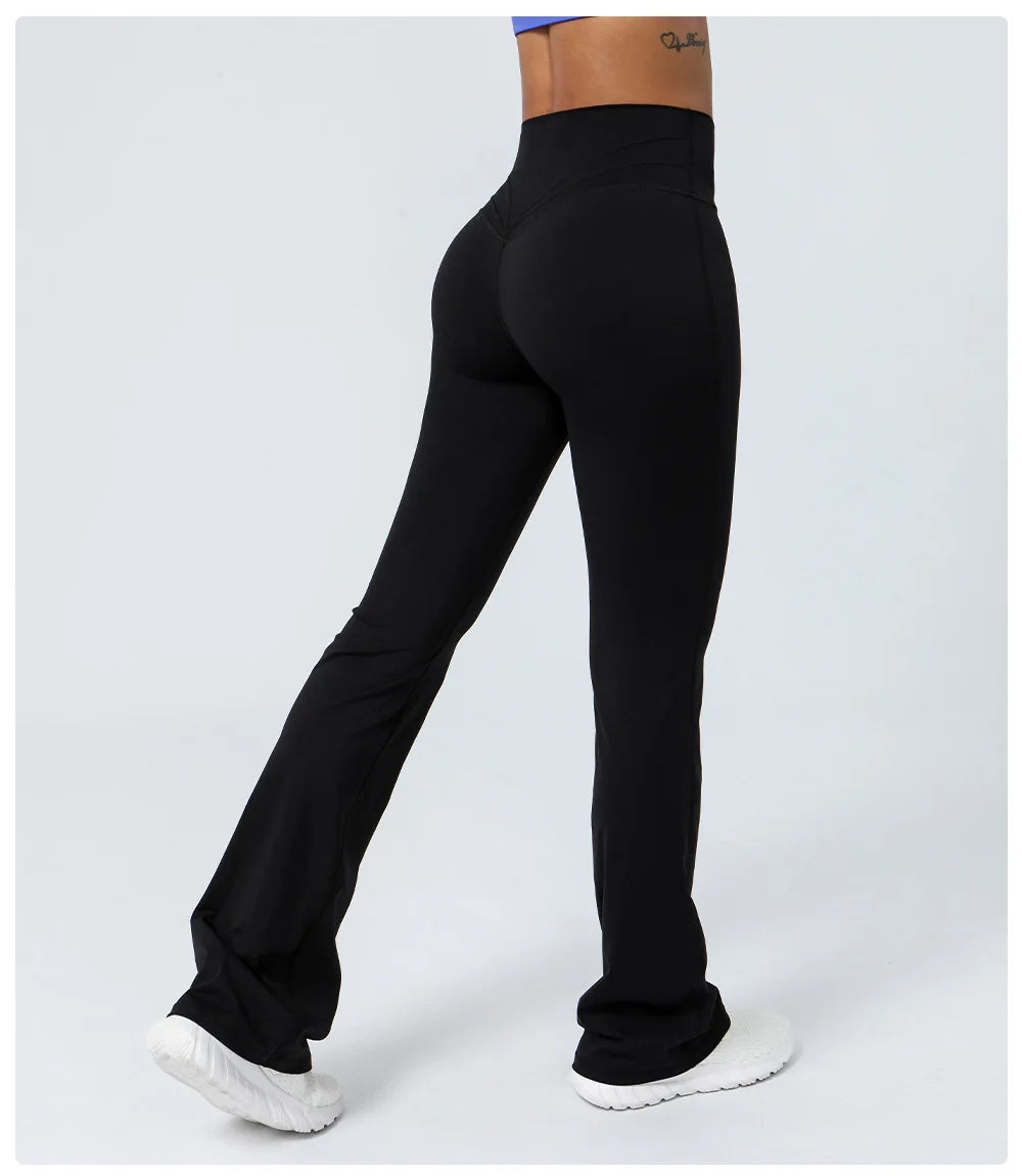 Flared Pant Yoga Pants Naked High Waisted Cinching Hip Lifting Sports Leggings Running Fitness Elastic Bell Bottom Pants Women