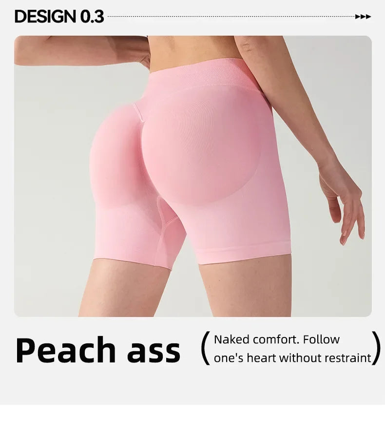 Pilates knit shorts medium intensity training high stretch peach hips no awkward lines casual fitness