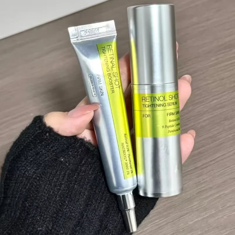 Retinol Panthenol 1% Eye Cream & Essence Set, Vitamin C Moisturizing Firming Eye Care, For Dark Circles Fine Lines Daily Use