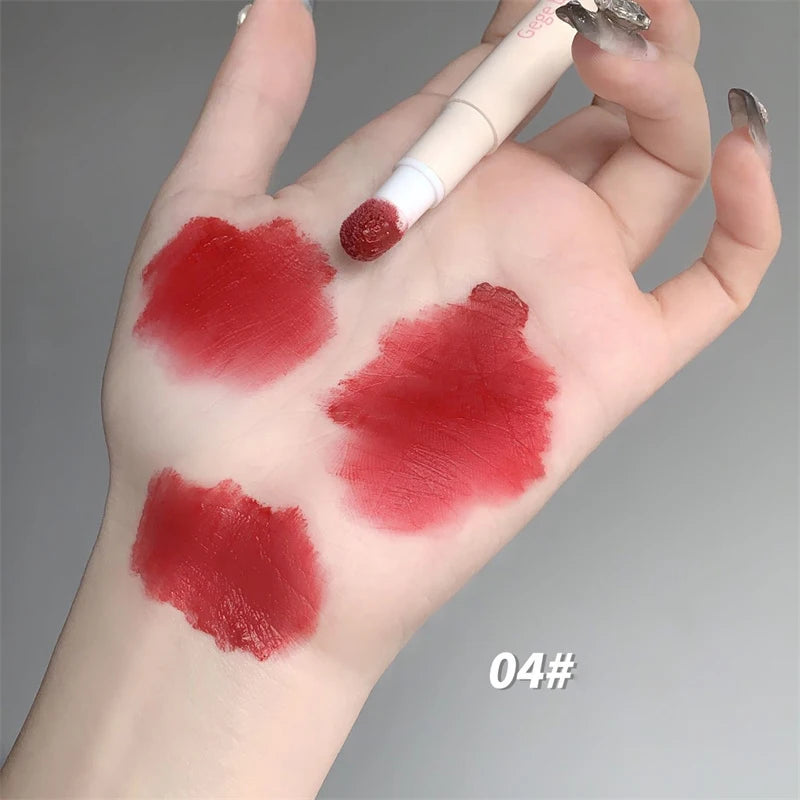 Korea Fluffy Velvet Soft Lip Glaze Liquid Lipstick Cream Matte Rose Red Pigment Waterproof Long Lasting Dye Cheek Woman Makeup