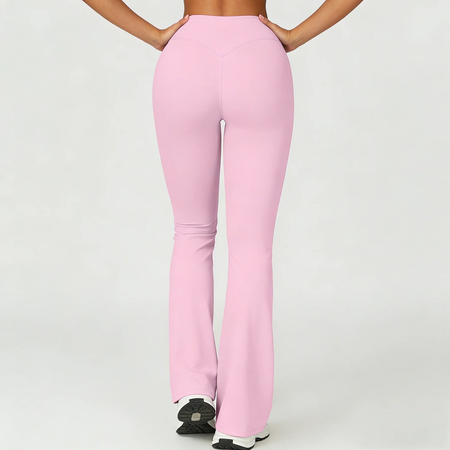 Women's Slightly Flared Yoga Pants GYM Hip-lifting Leggings High-waisted Fitness Breathable Antibacterial Sports Workout Pants
