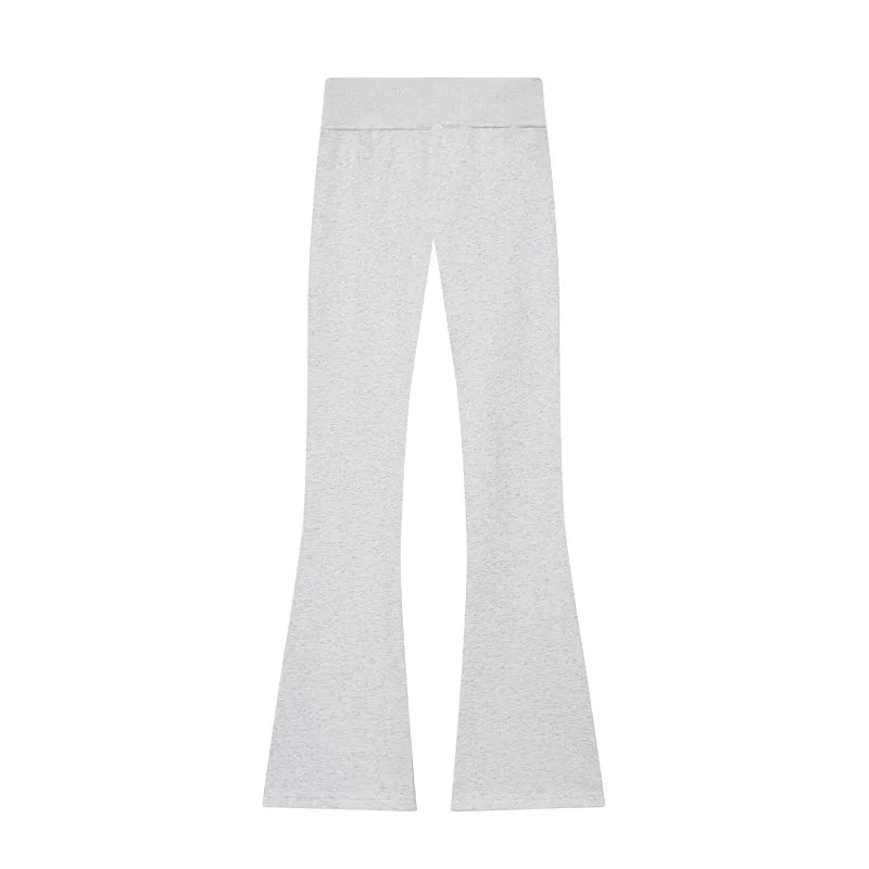 MUJER Sweatshirt Flared Trousers Womens Fleece High Waist Pants Woman Fashion Casual Women's Pants Sets Sports Pants for Women