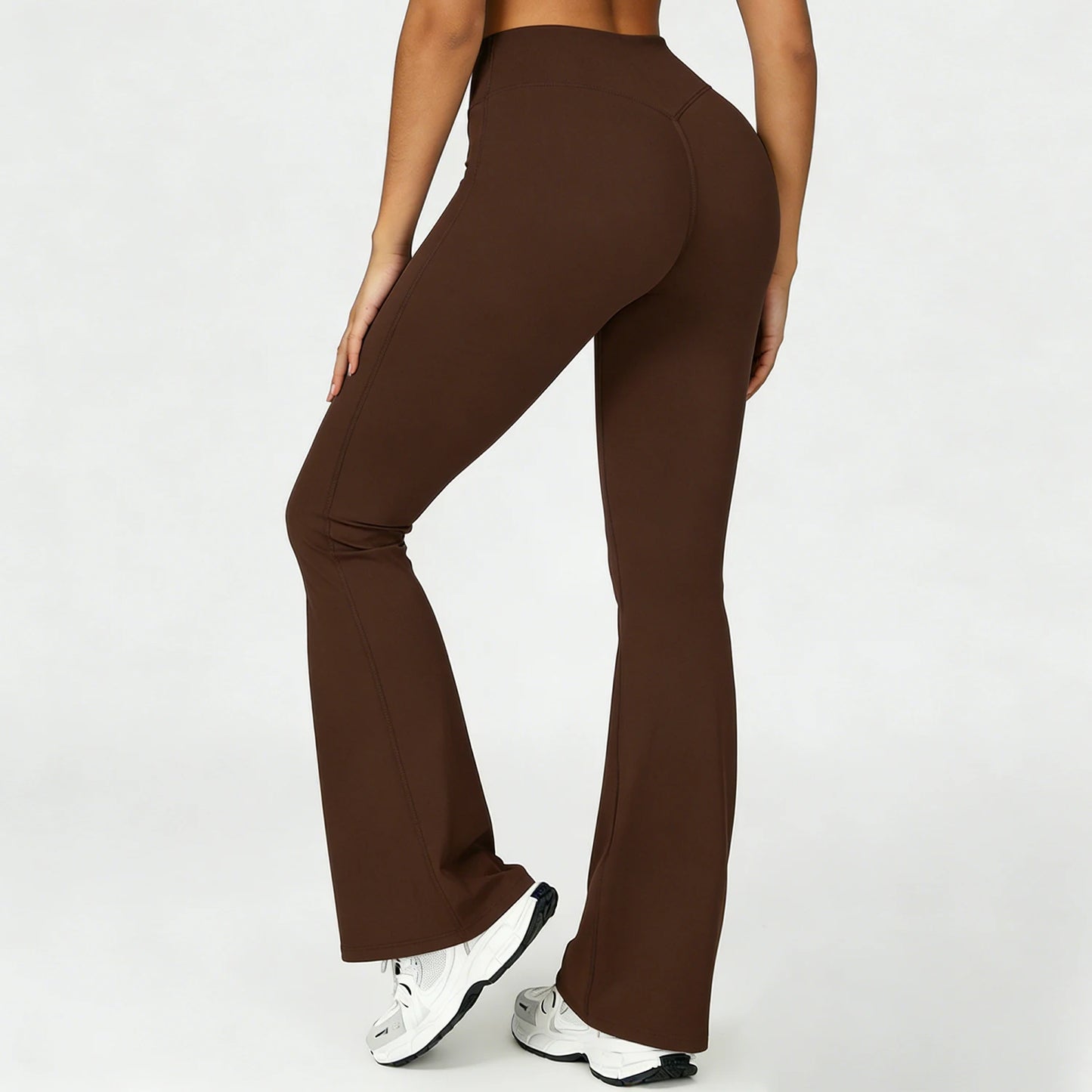 Women's Slightly Flared Yoga Pants GYM Hip-lifting Leggings High-waisted Fitness Breathable Antibacterial Sports Workout Pants