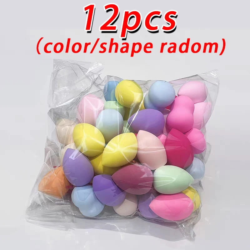 100pcs Cosmetic Puff for Blending Foundation Powder Mini Makeup Sponge Dry Wet Use Face Puffs Powder Eggs Gourd Water Drop Tool