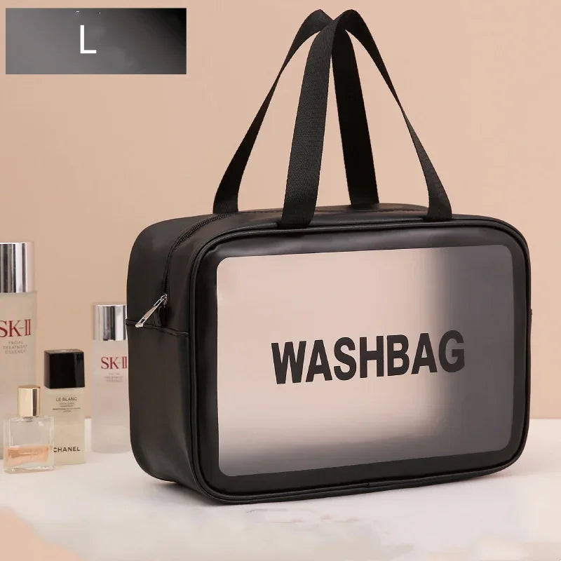 Black Cosmetic Bags Waterproof Make Up Storage Handbags Portable Travel Toiletries Storage Bag Seaside Tote Women's Cosmetic Bag