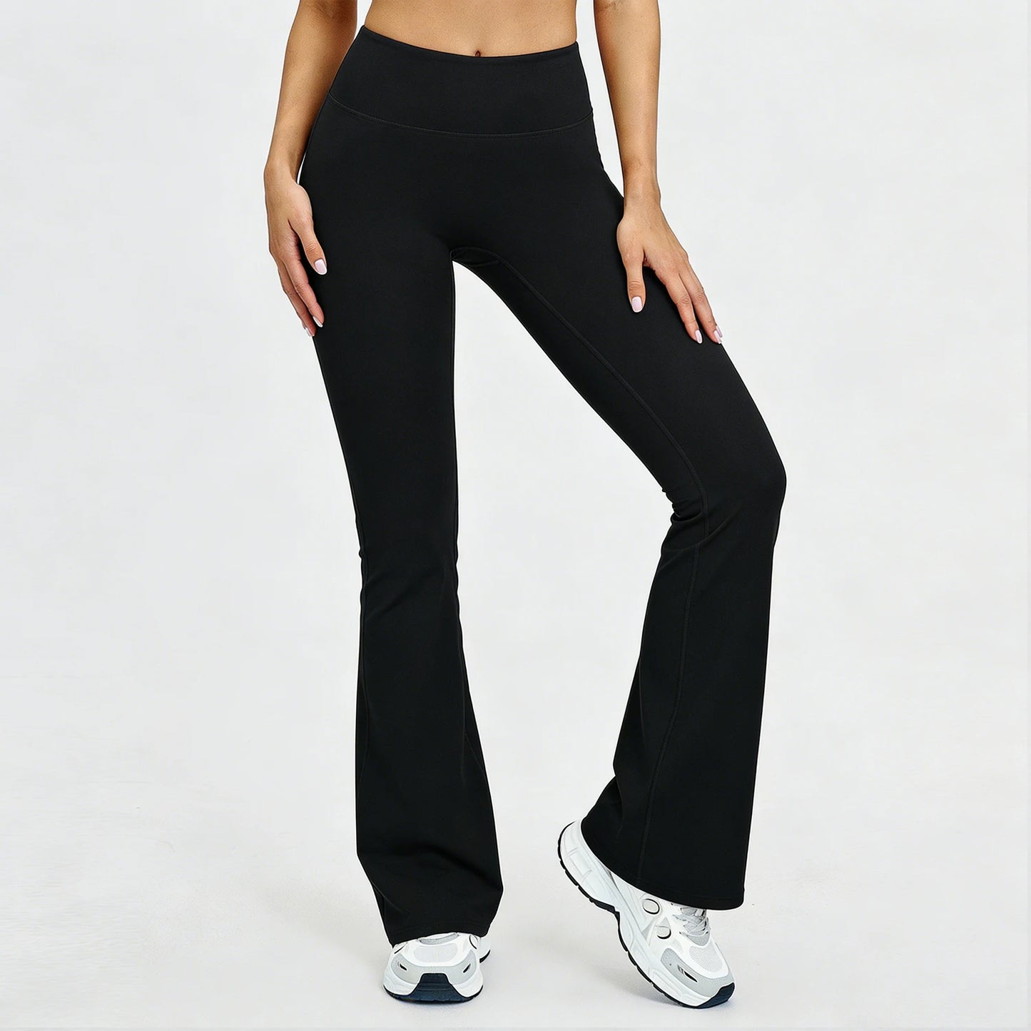 Women's Slightly Flared Yoga Pants GYM Hip-lifting Leggings High-waisted Fitness Breathable Antibacterial Sports Workout Pants