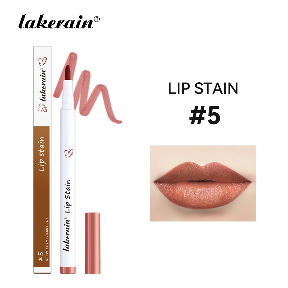 Long-lasting Lip Contour Lip Stain 2 In 1 Smudge-proof Lip Liner Pencil Ultra Pigmented Dual-Sided Design Non-Stick Cup Makeup
