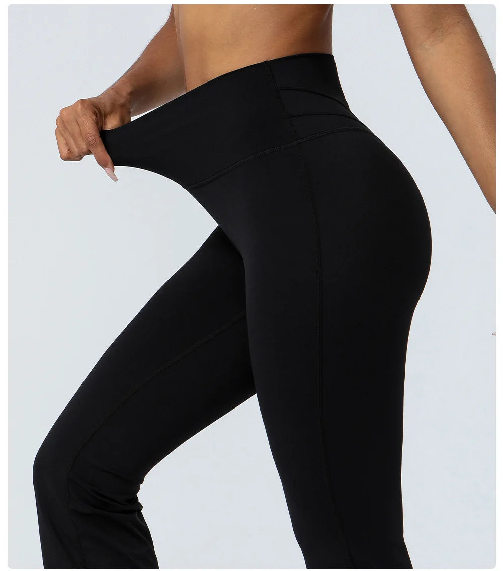 Flared Pant Yoga Pants Naked High Waisted Cinching Hip Lifting Sports Leggings Running Fitness Elastic Bell Bottom Pants Women