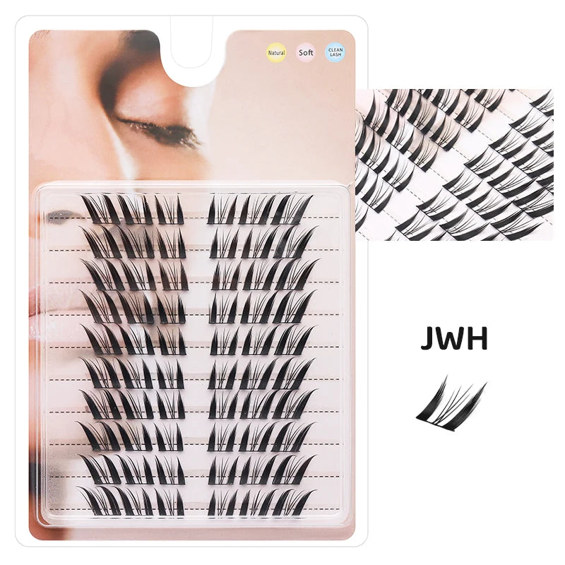 DIY Lashes 10 rows Cluster Eyelashes Fake Eyelashes Manga Eye Cluster Eyelashes at home Long Thick Makeup Wholesale Extension