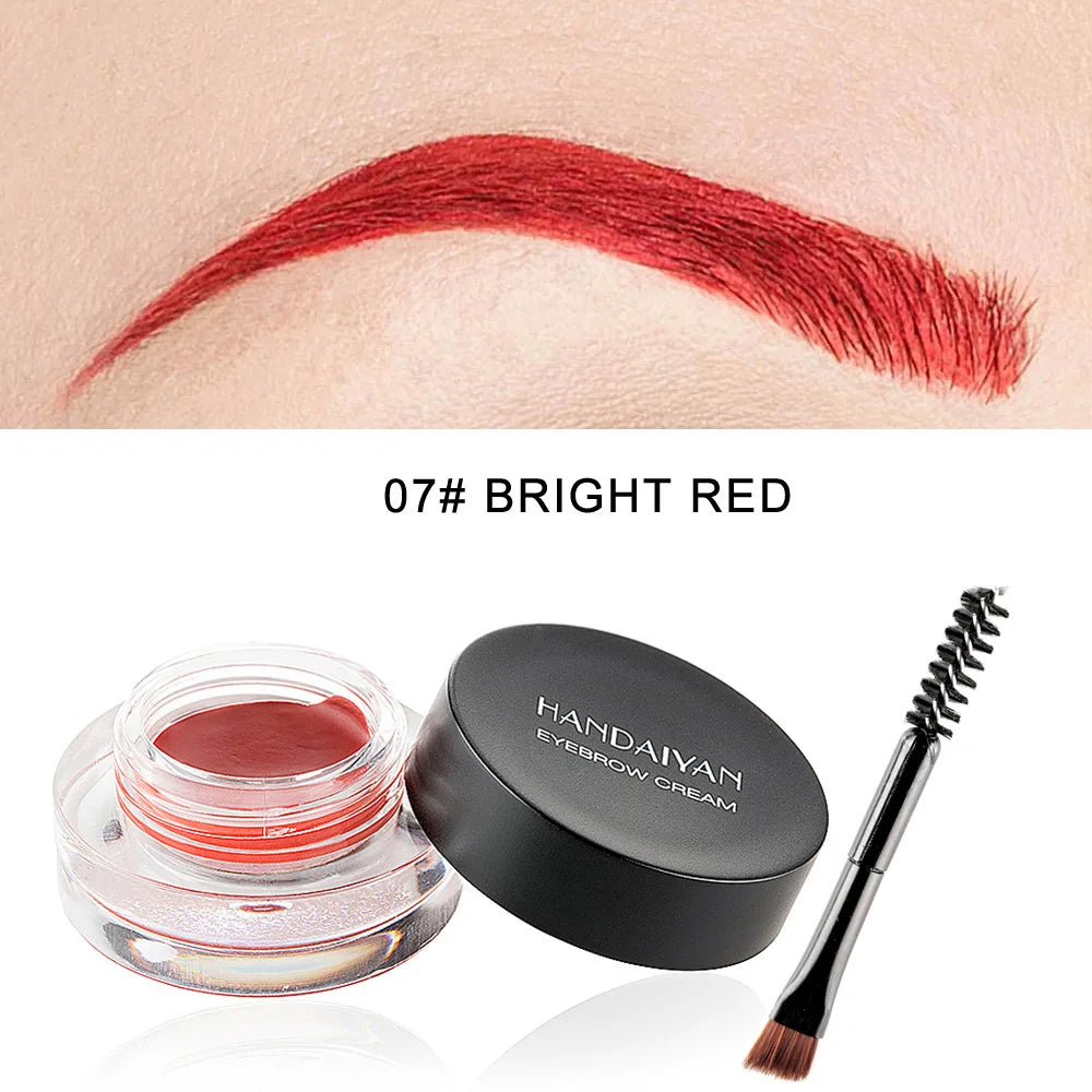 HANDAIYAN 12 Color Waterproof Eyebrow Cream Professional Eyeliner Eyebrow Gel High Brow Tint Black Eye Brow Makeup Tools