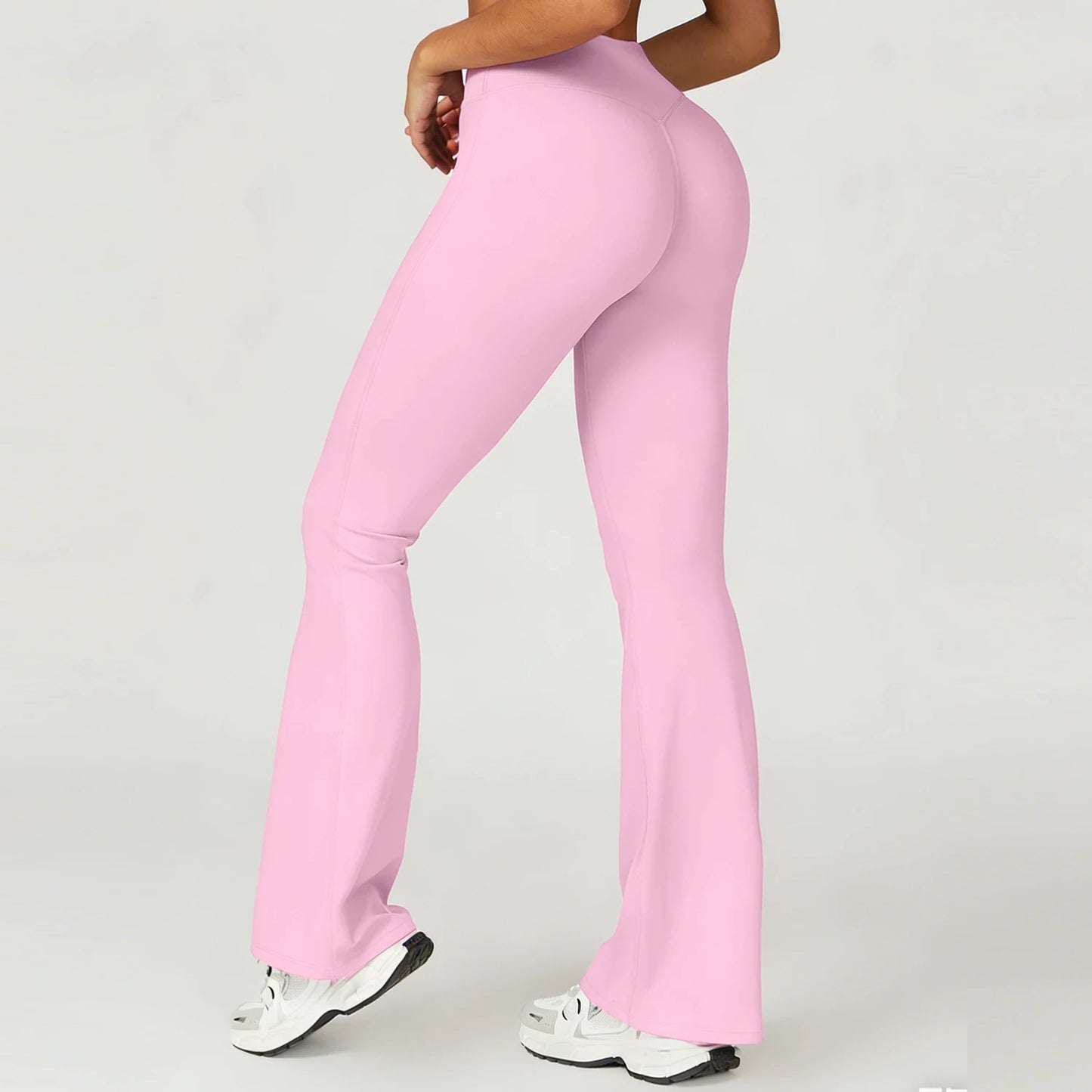 Women's Slightly Flared Yoga Pants GYM Hip-lifting Leggings High-waisted Fitness Breathable Antibacterial Sports Workout Pants