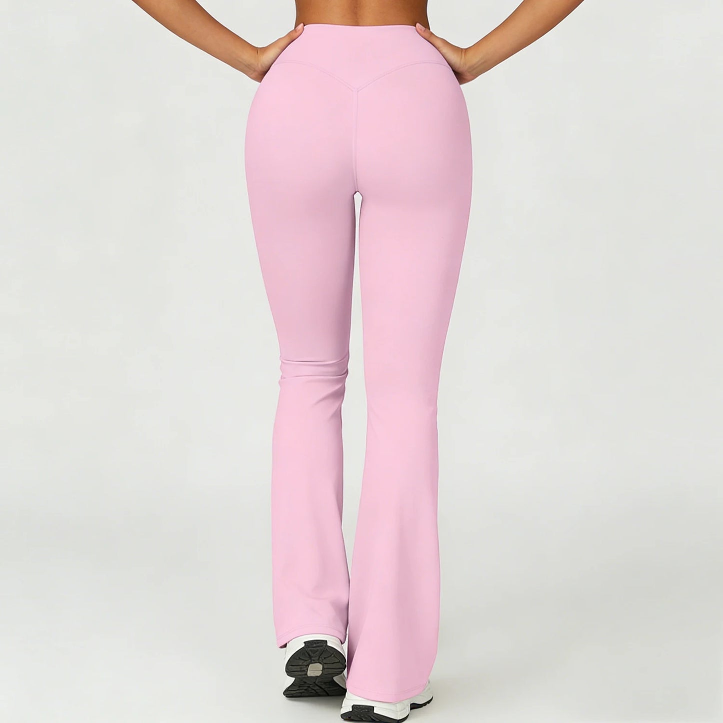 Women's Slightly Flared Yoga Pants GYM Hip-lifting Leggings High-waisted Fitness Breathable Antibacterial Sports Workout Pants