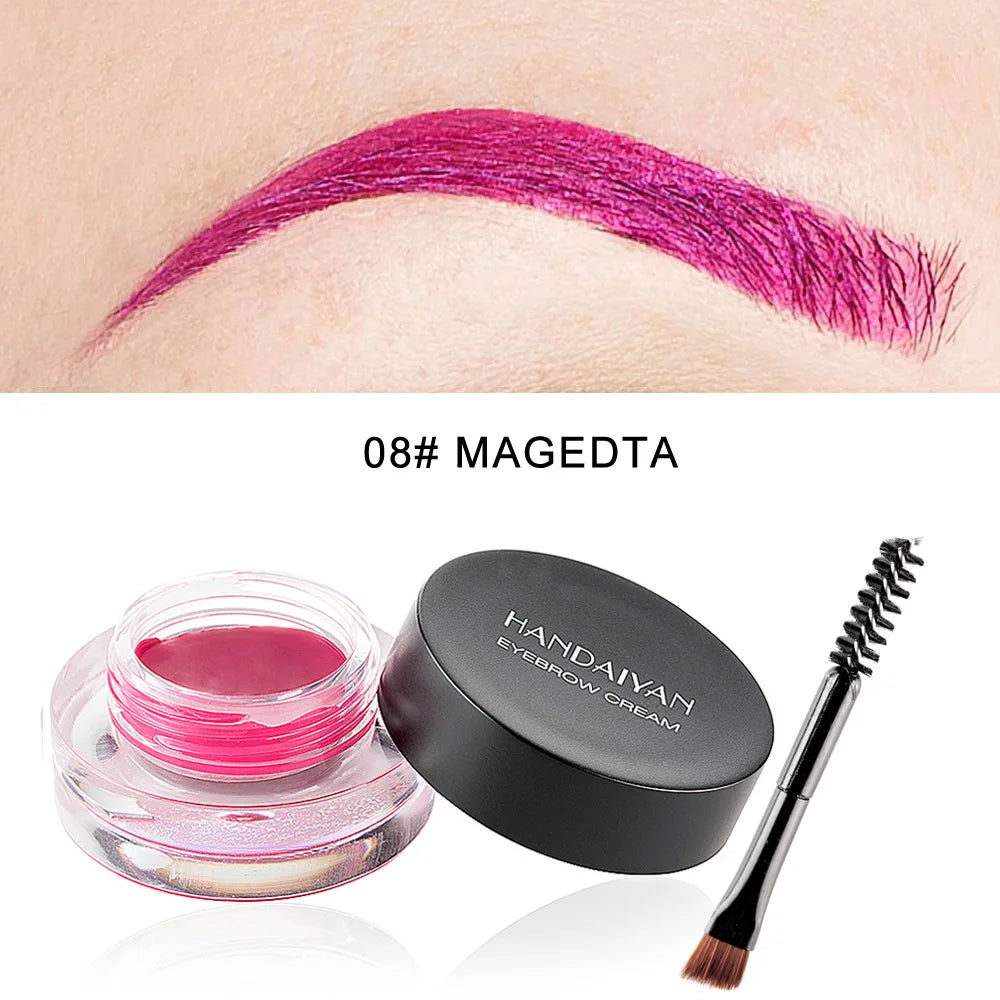 HANDAIYAN 12 Color Waterproof Eyebrow Cream Professional Eyeliner Eyebrow Gel High Brow Tint Black Eye Brow Makeup Tools