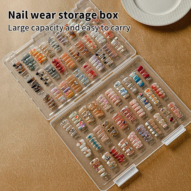 Nail Wearing Nail With Large Capacity Storage Box Dust-proof Transparent Convenient Color Card Nail Plate Display