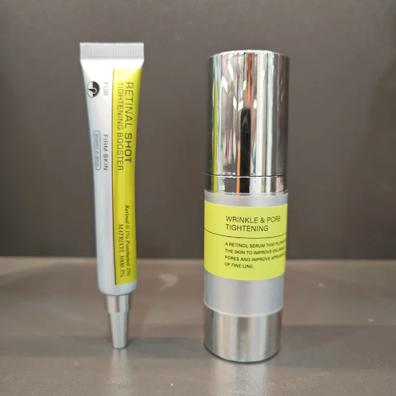 Retinol Panthenol 1% Eye Cream & Essence Set, Vitamin C Moisturizing Firming Eye Care, For Dark Circles Fine Lines Daily Use